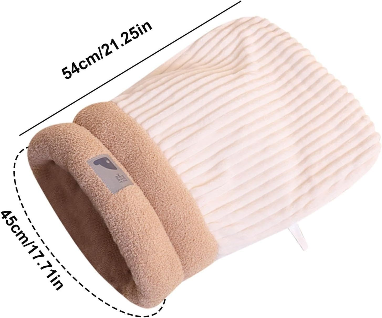 Winter Cat Sleeping Bag, for Cats, Dog, Cat, Winter Warm Sleeping Bag, Plush Soft Pet Bed, Comfort Bed, 360&deg;Wrap Comfortable Pet Snuggle Sack (Bej, Medium) image number 5