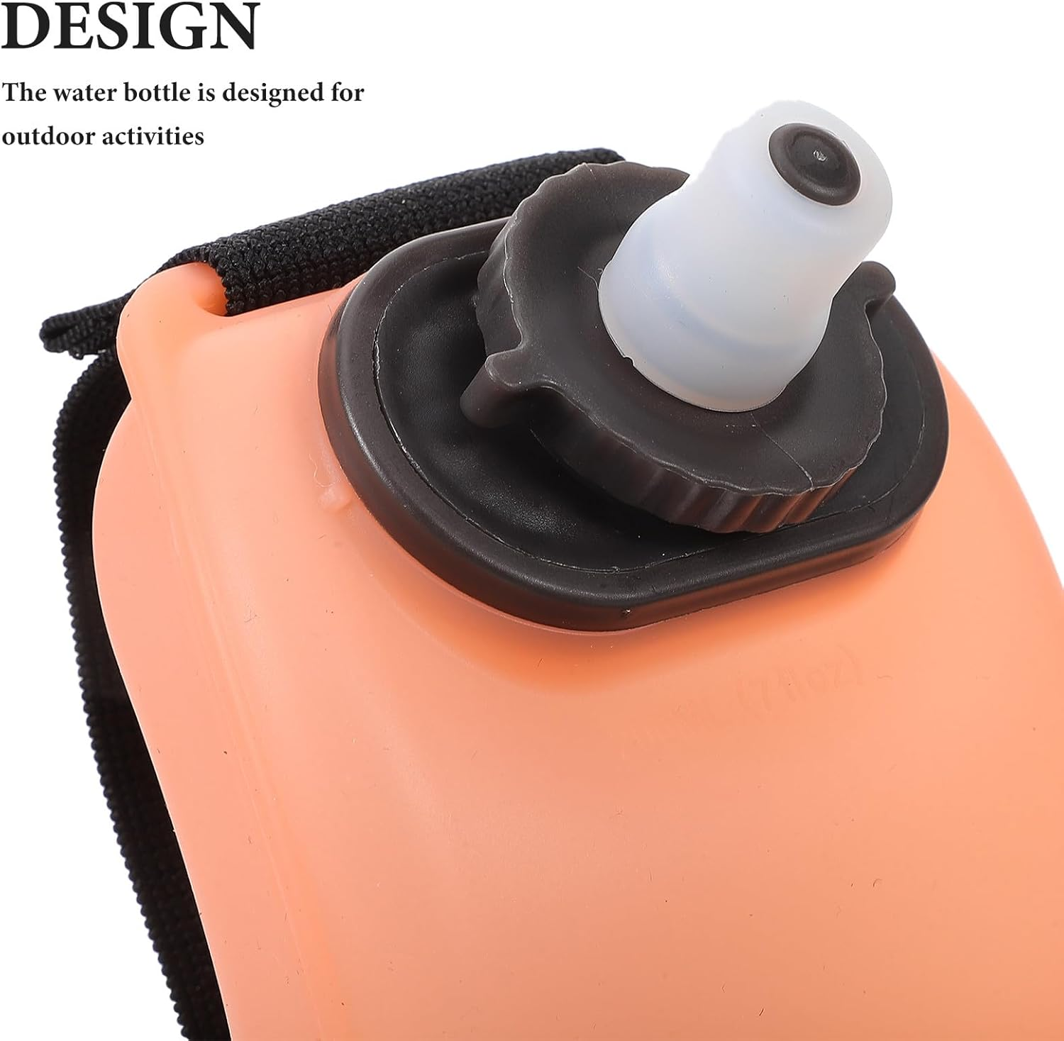 KESYOO Outdoor Sports Water Bottle 400Ml Semi- Orange Wrist Band Hydration Bottle for Running Cycling Hiking Portable Fitness Water Kettle