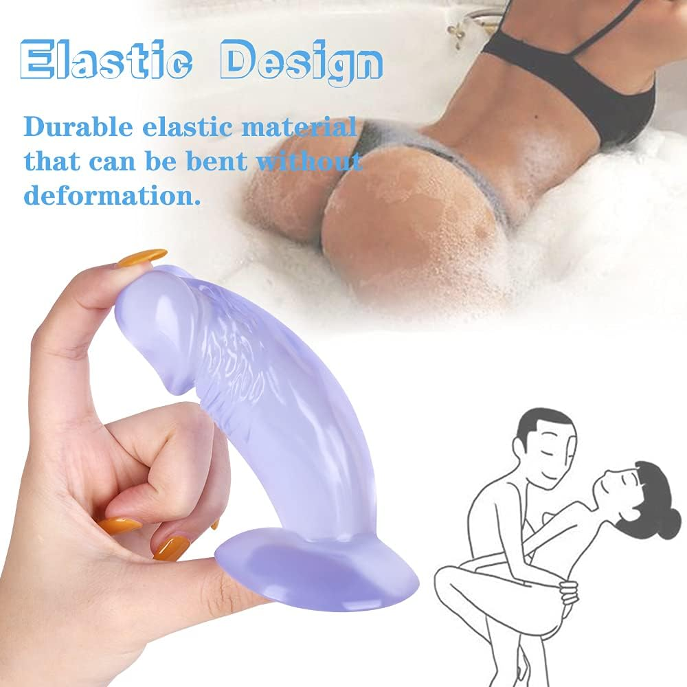 Realistic Dildo for Beginners, Anal Plug Dildos for Women/Men/Gay, Adult Sex Toys for G Spot Stimulator Anal Plug Training Sets (Blue, 4.5")