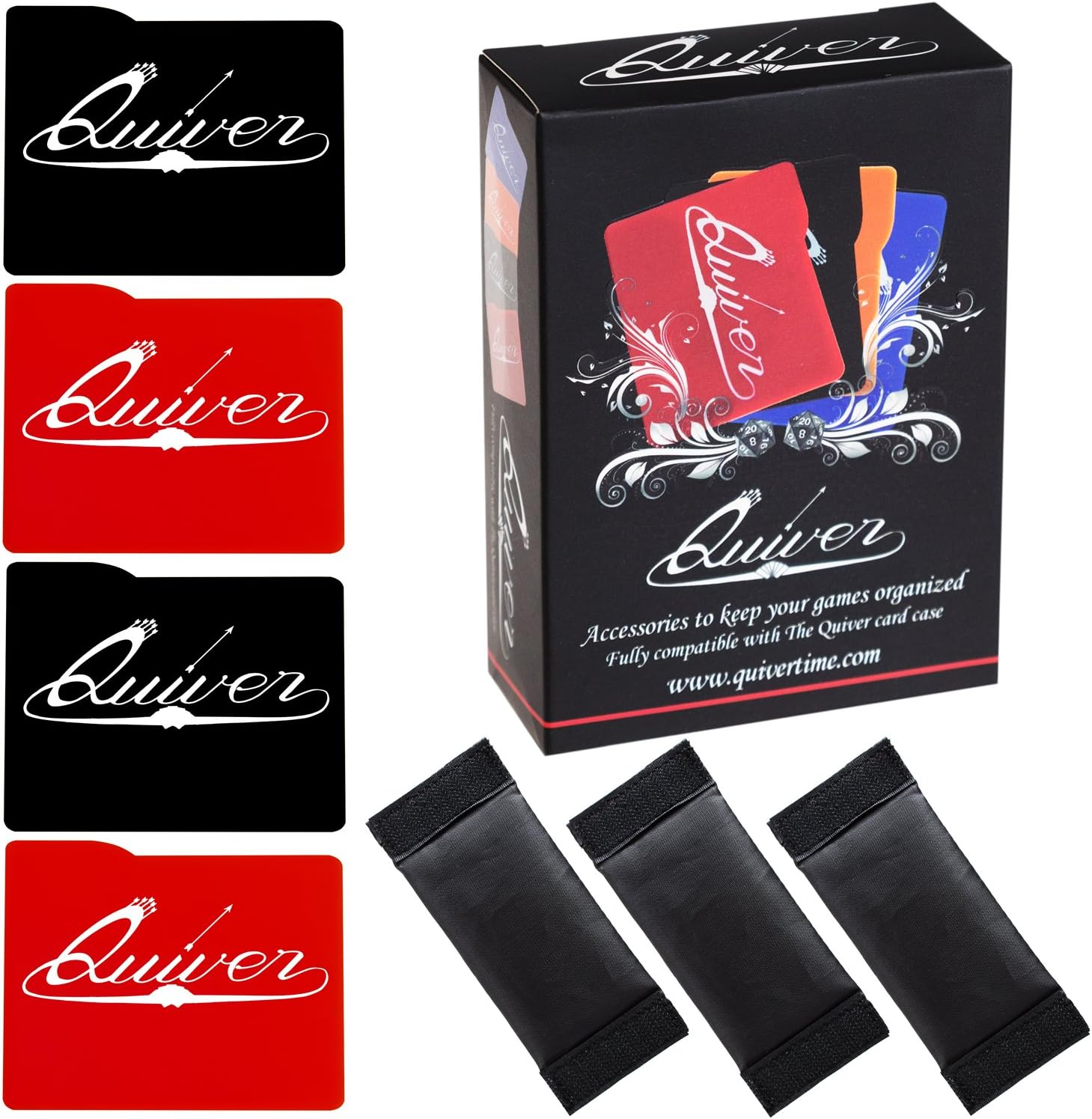 Quiver Time Orange and Purple Card Dividers & Separators Set, 7 Pieces, Add-Ons for Extra Organization of the Quiver Card Carrying Cases, Ideal for Tabletop Gaming, Trading Cards, Figures, and More