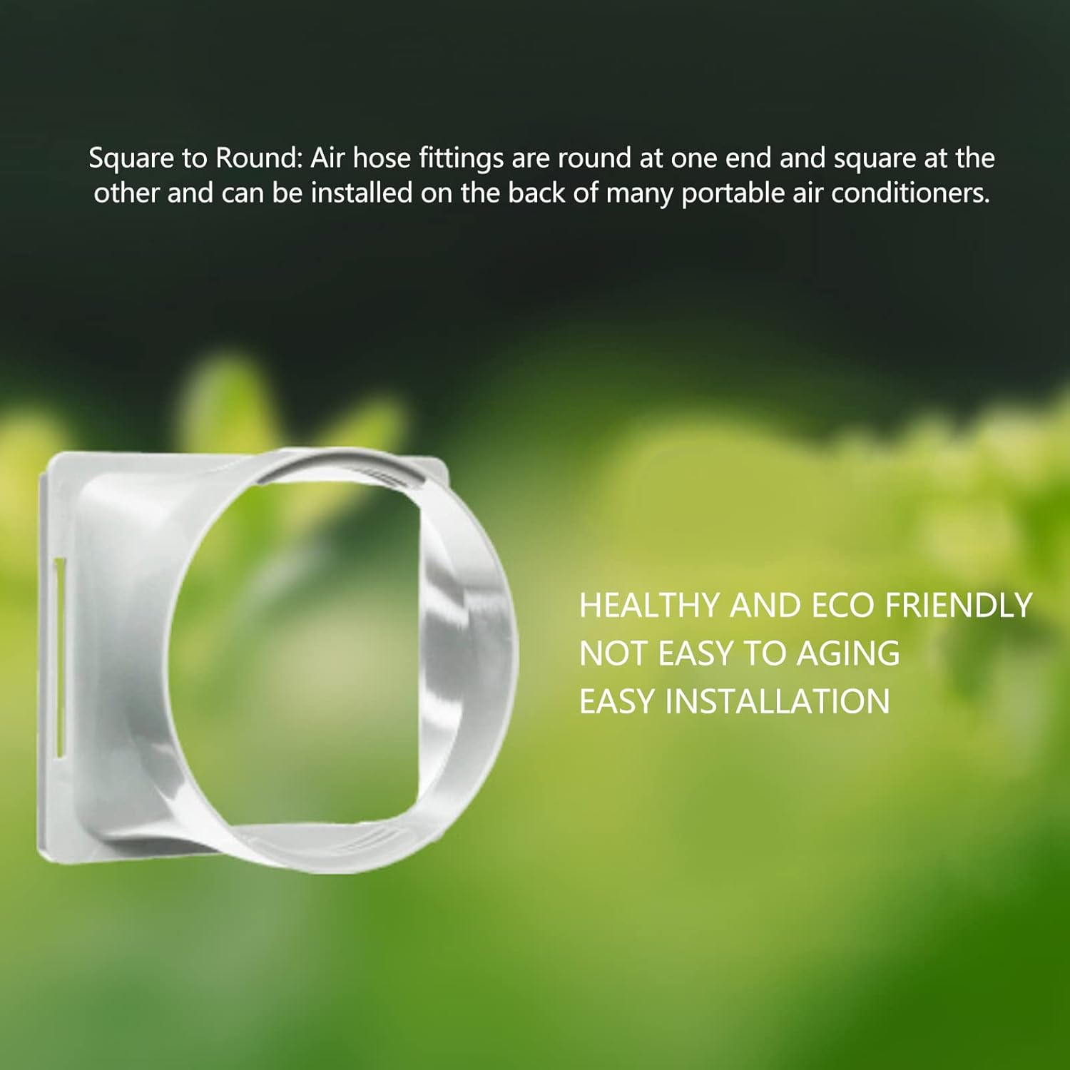 Air Conditioner Exhaust Hose Coupler, 5.9In Portable AC Unit Tube Connector, Square to round Air Conditioning Extension Accessories for Clockwise and Counter Clockwise Thread Hose image number 4