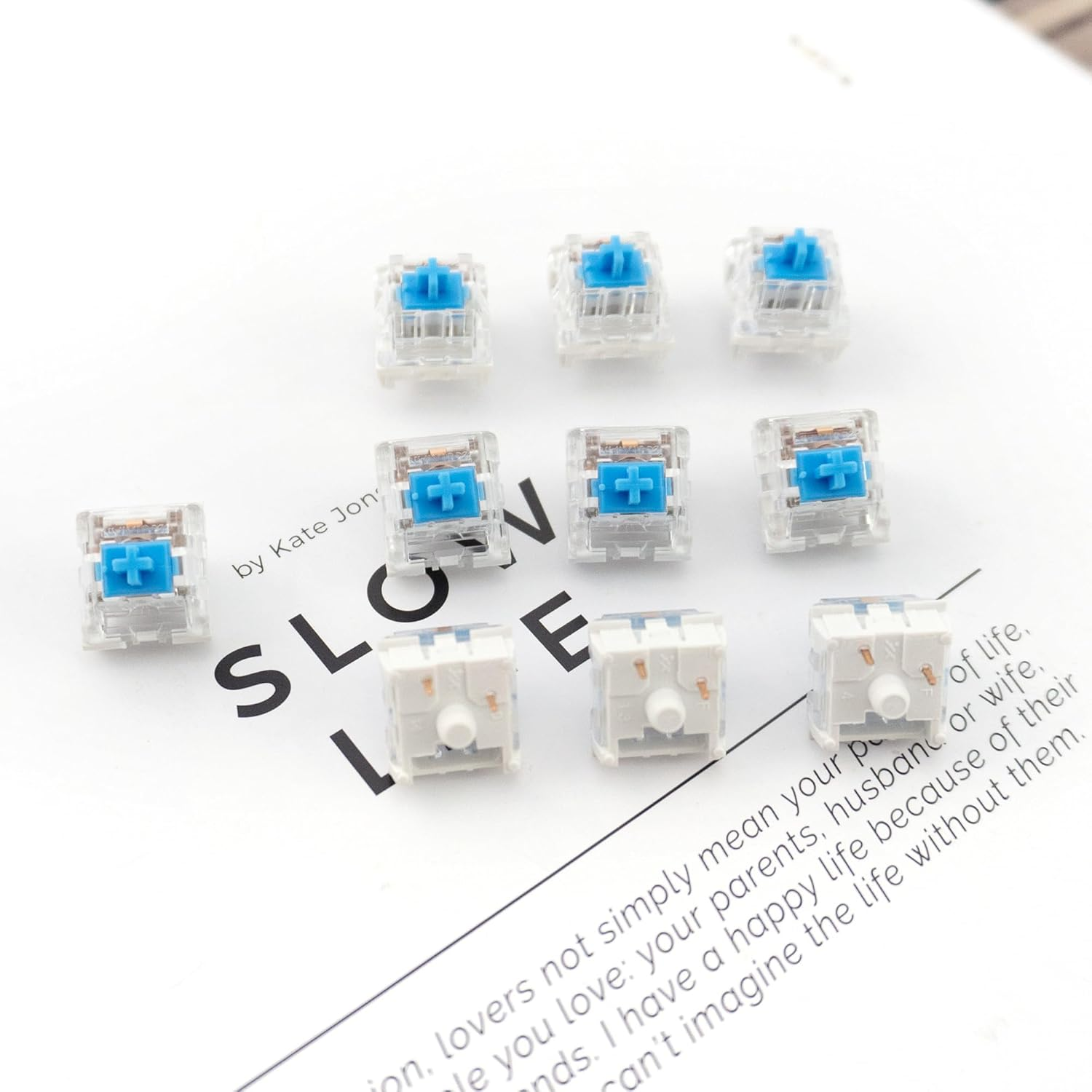Blingkingdom 10 PCS Blue Switch Replacement 3 PIN Blue Mechanical Keyboard Switches Clicky Accurate Typing, Dustproof Keyboard Switch for LED Keyboard, Mechanical Gaming Keyboard image number 3