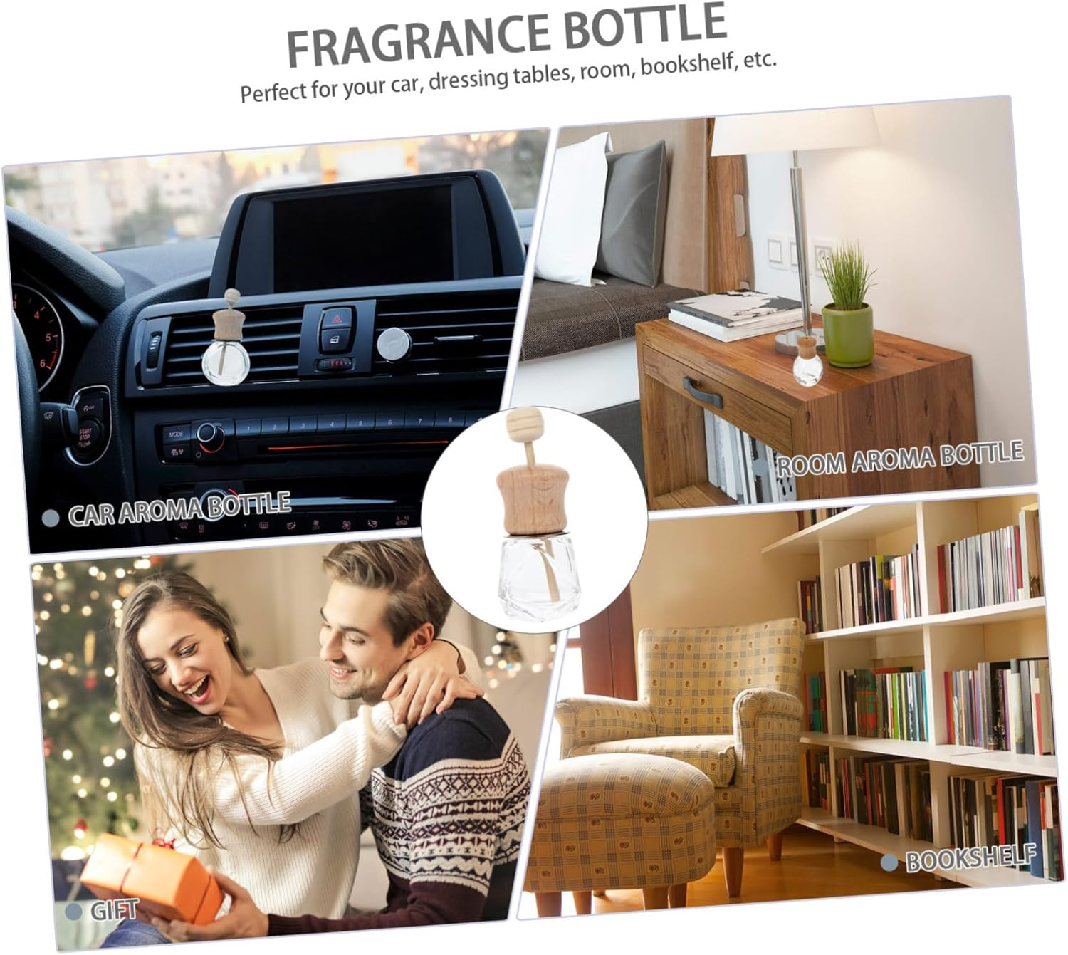 Amosfun 9Pcs Automotive Smart Car Air Freshener Car Air Vent Aromatherapy Diffuser Essential Oil Perfume Bottle Aroma Bottle image number 3