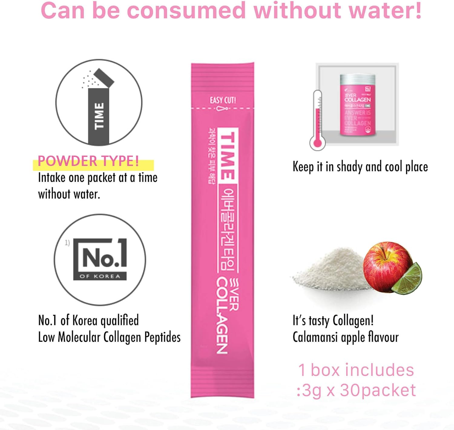 Collagen Powder, Low Molecular Collagen Peptides Powder Stick Supplement - 30 Ct - Easy to Take without Water, Collagen Powder for Women image number 2