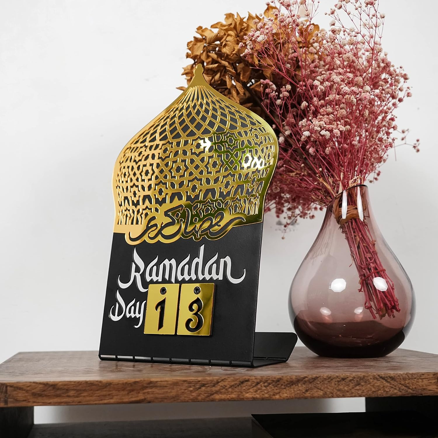 Ramadan Calendar | Days of Ramadan | Countdown to Eid | Good Deeds Calendar | Ramadan Eid Decoration | Present for Muslims | Table Decor | (Gold) image number 4