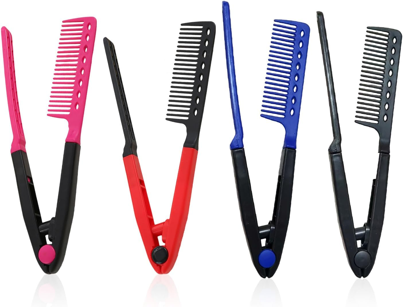 4 Pieces V Shape Straight Hair Comb, Hairstyle Finishing Tool, Fluffy Hair Root Artifact, Smooth Hair Rail Comb