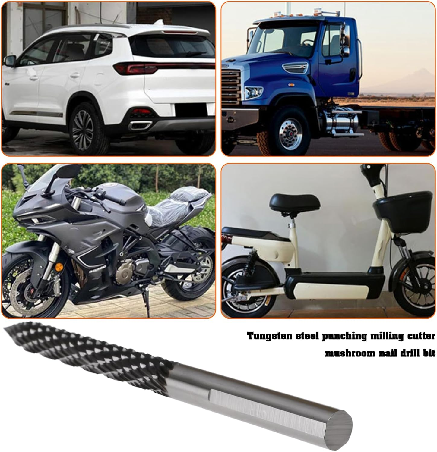 Be in Your Mind Milling Cutter 6MM X 88MM Tungsten Steel Tyre Repair Carbide Burr Hard Metal Burr Tire Drill Carbide Rotary Head for Pneumatic Drill image number 6