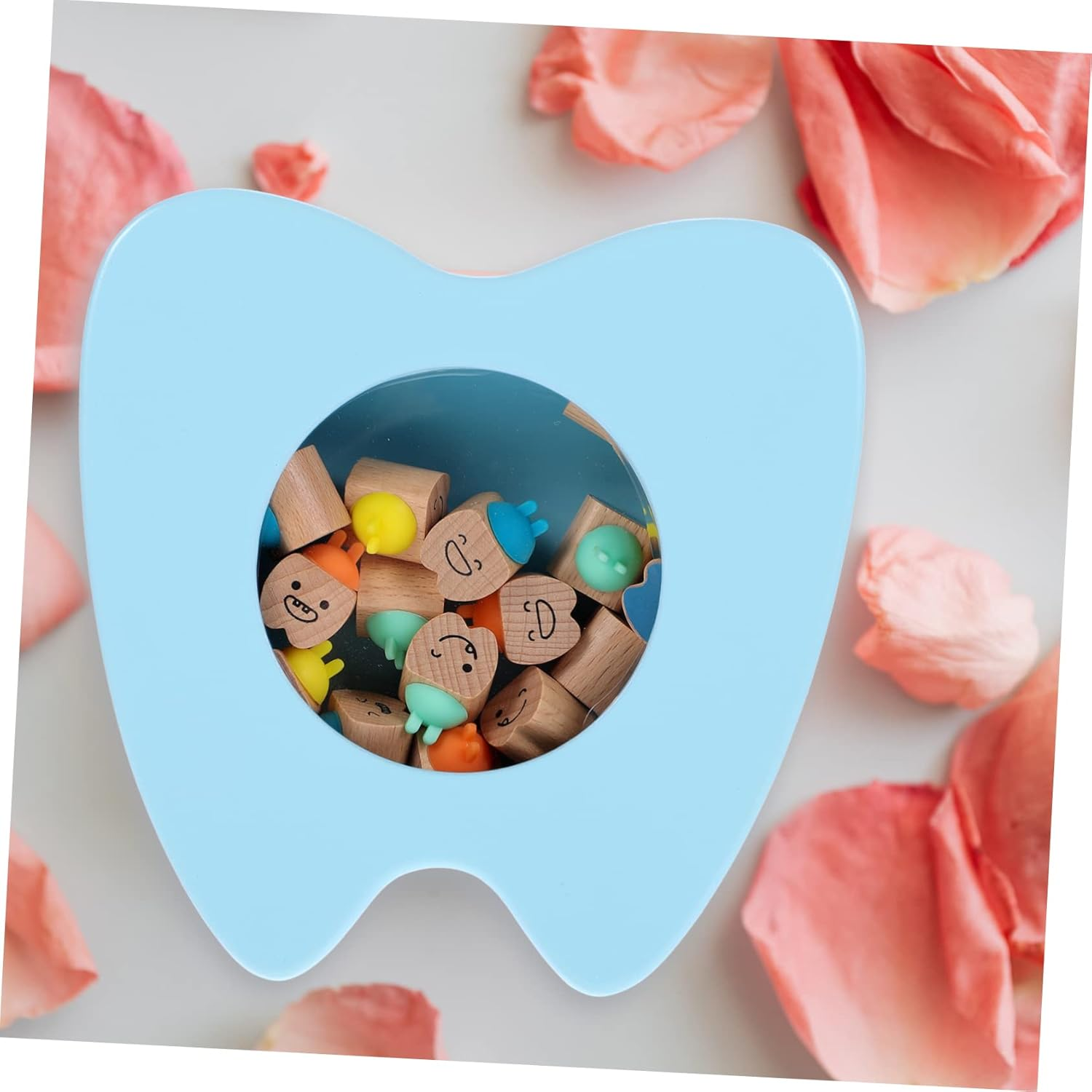 Tooth Keepsake Organizer Box Wooden Newborn Tooth Storage Case for Decorative Meaningful for Boys and Girls image number 1