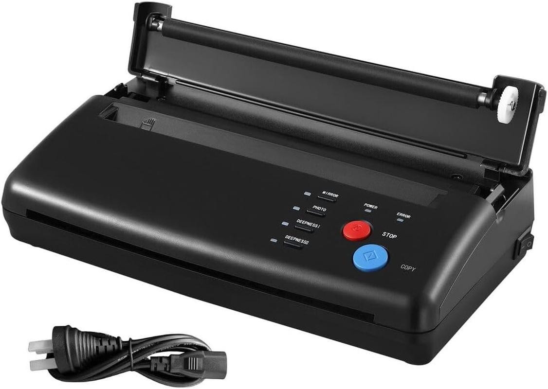 AUSWAY Tattoo Stencil Printer Maker Thermal Transfer Drawing Copier Tattooing Body Art Machine Portable DIY Project Supplies with 30 A4 Paper for Artist Shop image number 6