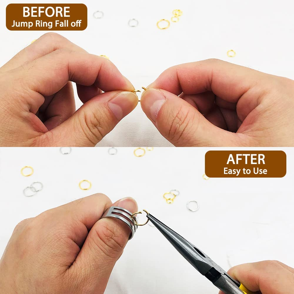Lyflux Jewelry Pliers and Jump Ring Open/Close Tool, 2 Pieces Jump Ring Opening/Closing Rings Tool with Jump Ring Opening Pliers for Jewelry Beading Repair Making Supplies image number 4