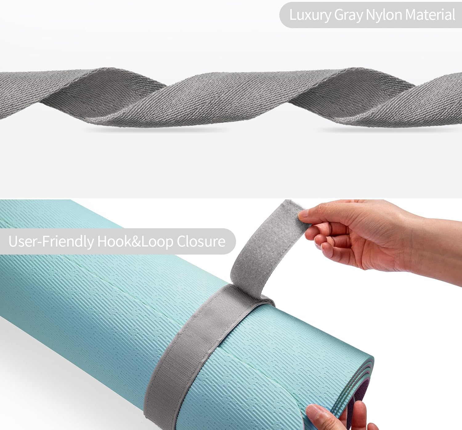 Trilancer Adjustable Yoga Mat Strap with Hook and Loop Closure, Yoga Mat Holder Carrier,And Organizing-Mat Not Included - Grey image number 6