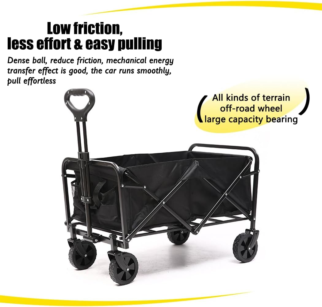 200L Foldable Garden Trolley Wagon Cart Outdoor Camping Beach Trailer with Brakes (White) image number 6