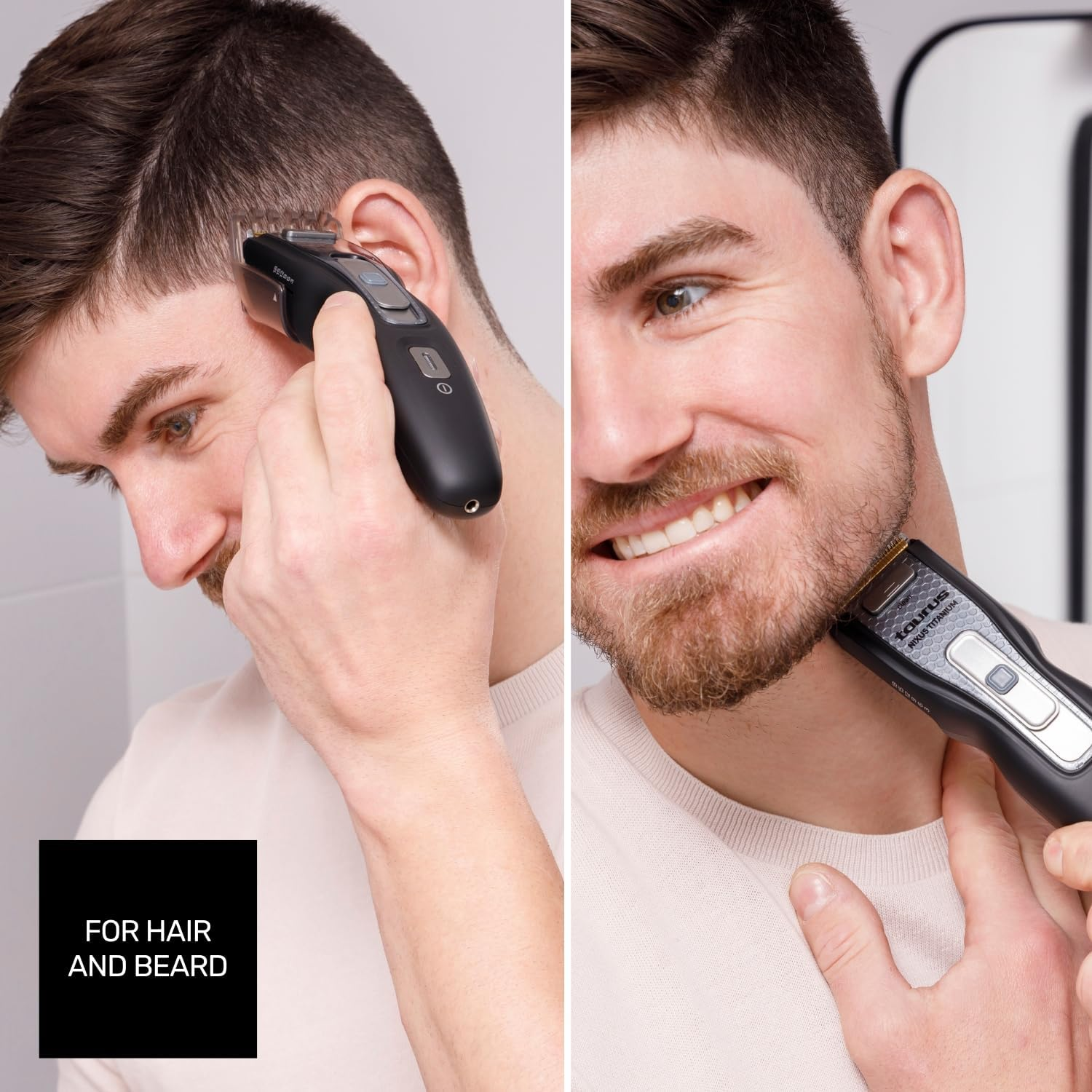 Taurus - Nixus Titanium Hair Clipper | 8000 RPM | Titanium Blades | Safe Cut Button | With/Without Cable | 60 Min Autonomy | Adjustable Guide Comb 1-18Mm | Quick Charge 1.5H | Case and Accessories image number 4