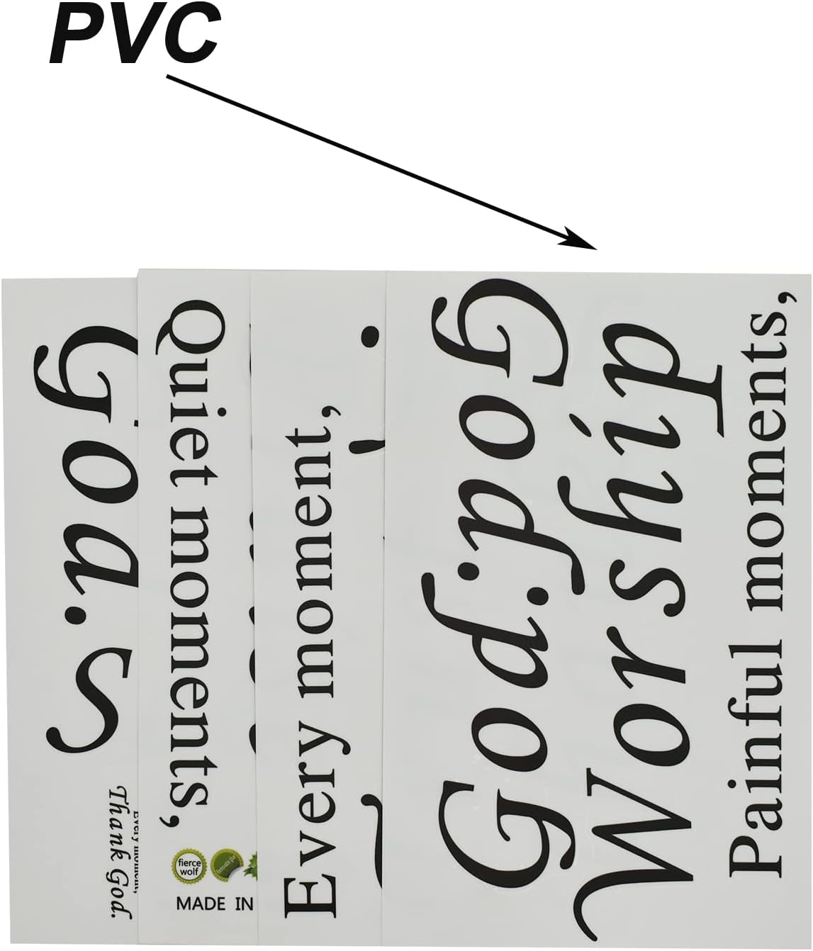 Maydahui Scripture Wall Decal Bible Verse Wall Sticker(16.9 * 22.8Inch) Christian Decals Praise God Difficult Moment Seek God Sticker for Office Living Room Mirror Home Decor image number 5