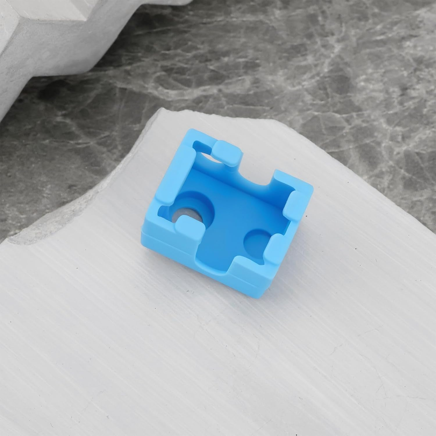 SING F LTD 4Pcs 3D Printer Heater Block Silicone Socks Cover Silicone Hotend Sock Compatible with Prusa MK3 MK3S Compatible with E3D V6 PT100 Blue - Blue image number 6