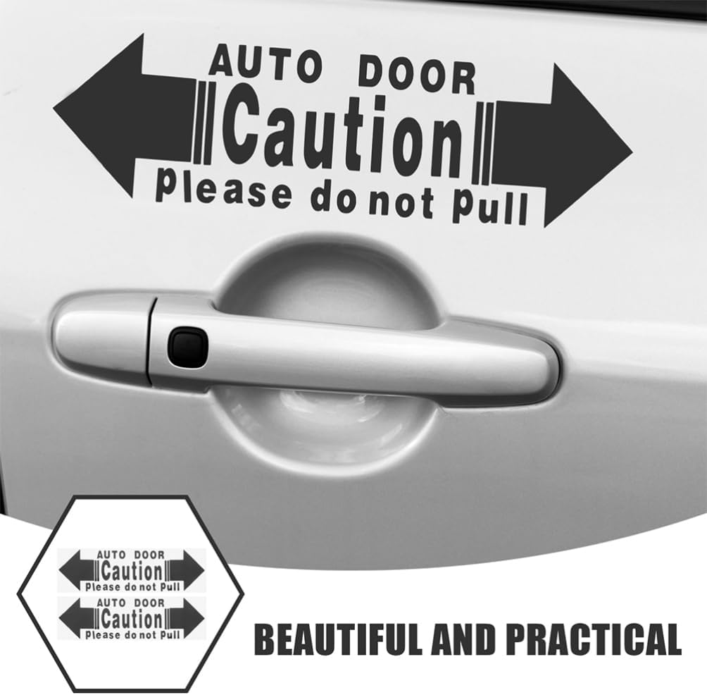 Iplusmile 4Pcs Caution Automatic Door Stickers, Self Adhesive Auto Door Automatic Sliding Door Signs Easy Installation Vinyl Warning Sign Caution Sticker Decals image number 3