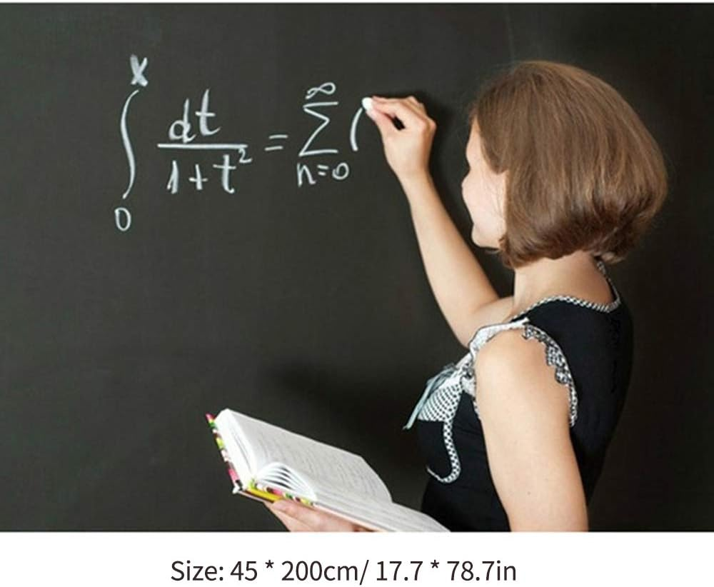 Portable Blackboard Sticker Magnetic Chalkboard Contact Removable Wall Decal Sticker 17.7X78.7 Inch for Home Office School Cafe Restaurant Menu image number 1