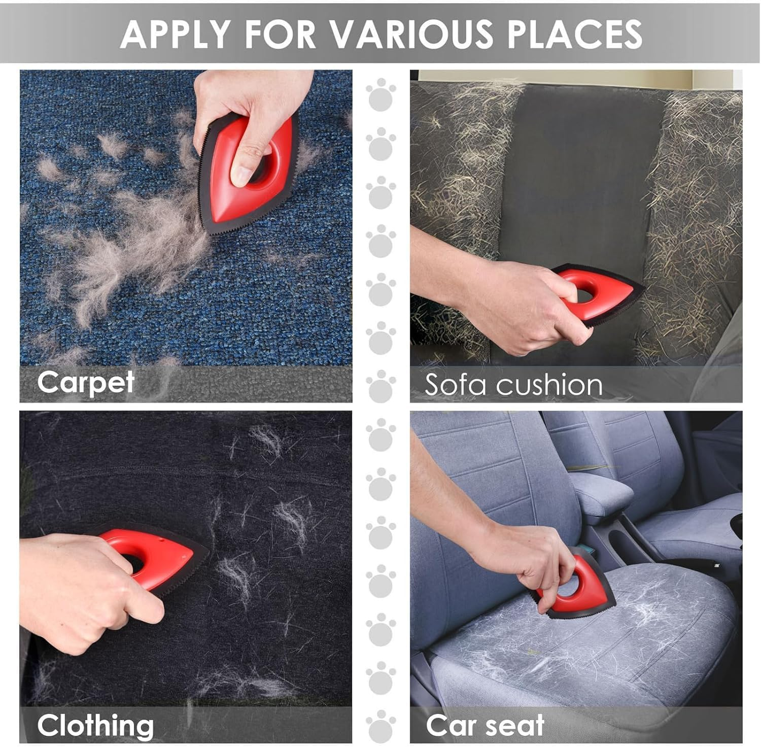 Triangle Edge Pet Hair Remover Dog Hair Removal Brush, 2Pcs Triangle Edge Pet Hair Remover Brush,Triangle Edge Pet Hair Remover Dog Hair Remover Brush,Triangle Edge Pet Hair Remover Brush for Dog Cat image number 2