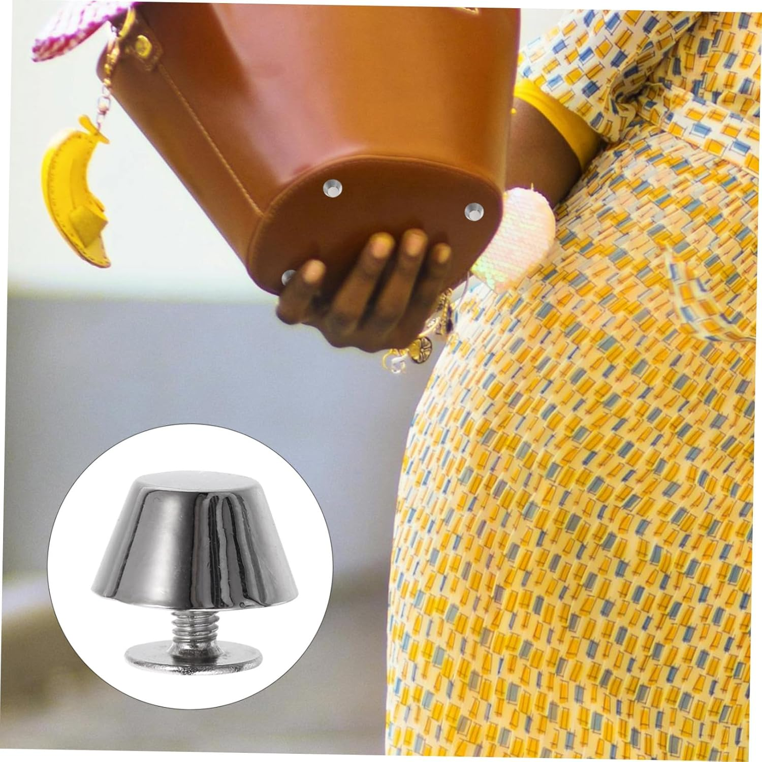 PACKOVE 12Pcs Zinc Alloy Bag Feet Screws DIY Purse Bottom Studs Accessories for Leather Handbag Repair 12Mm Metal Spikes Luggage Hardware for Travel Gear image number 6