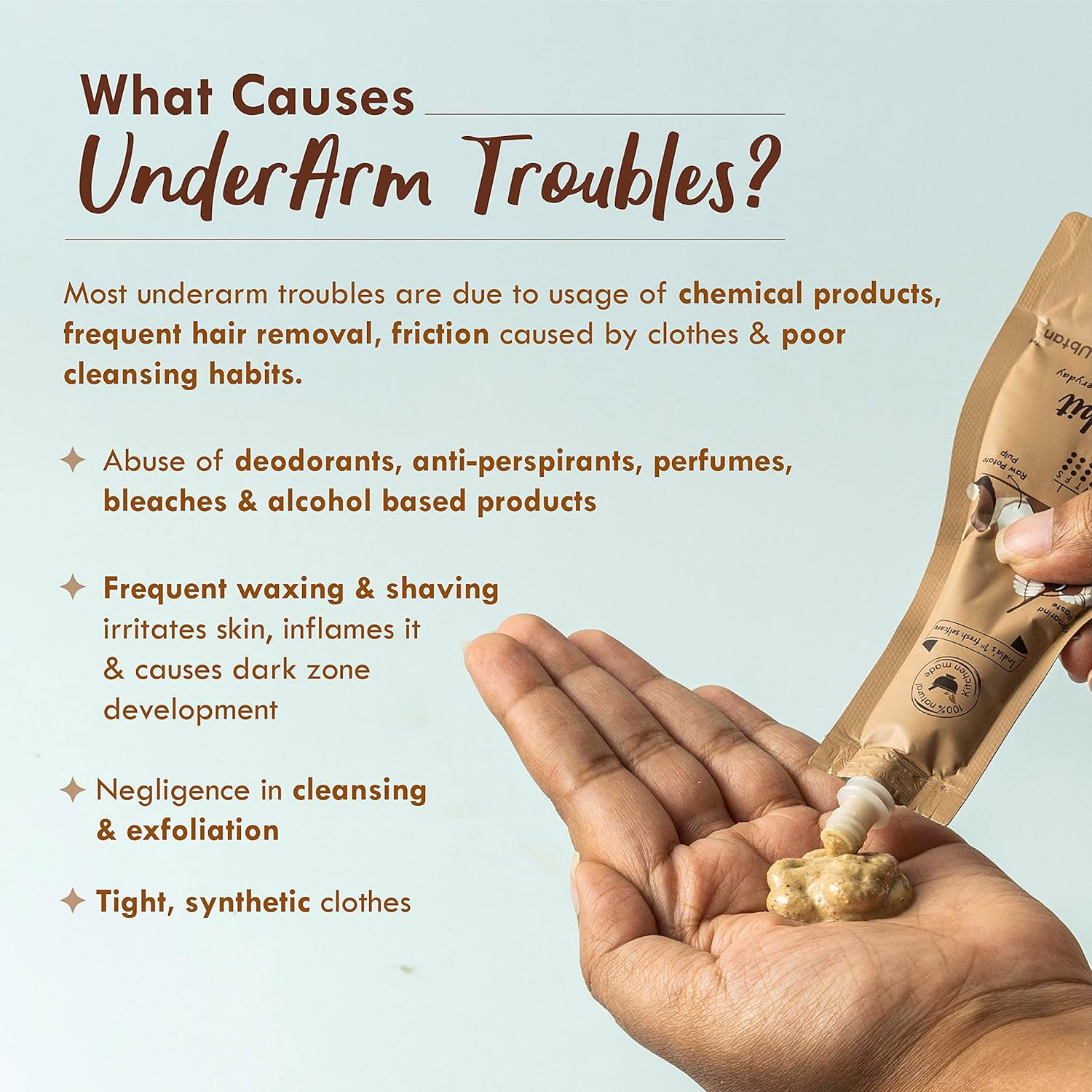 Nat Habit Raw Potato Underarm Ubtan & Scrub for Softening, Odour Control & Remove Darkness with Tamarind & Zero Chemical (40Gm X Pack of 3)