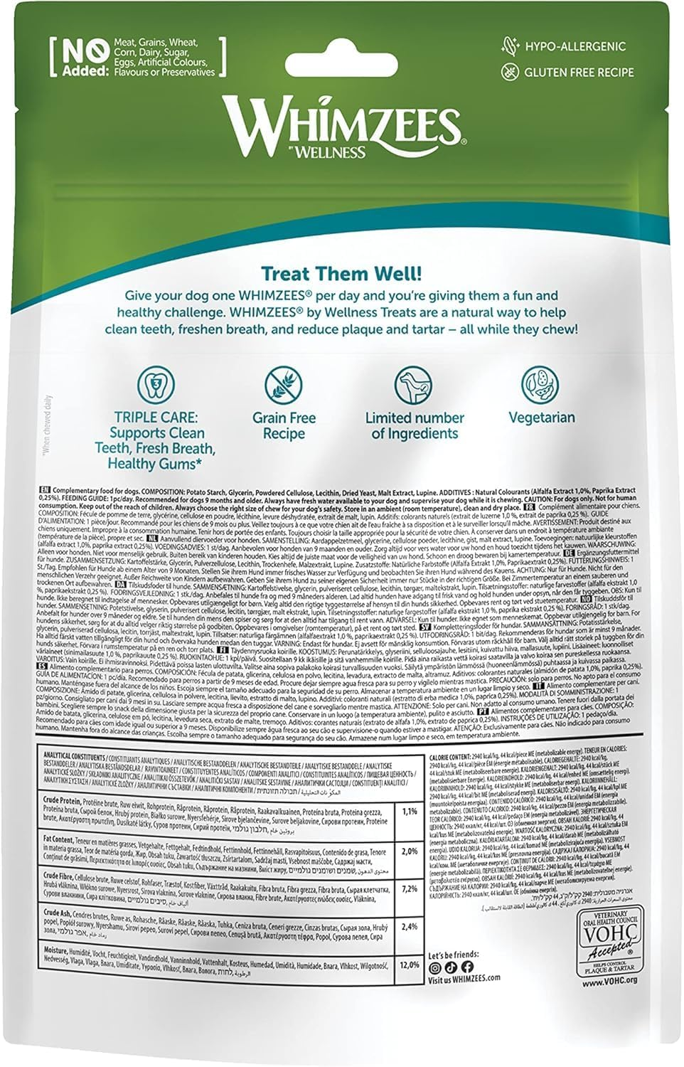 WHIMZEES Variety Bundle Dental Dog Treats, Small (7-12 Kg Dogs), Toothbrush + Antler + Stix - Daily Dental Chews for Dogs (104 Treats) image number 5