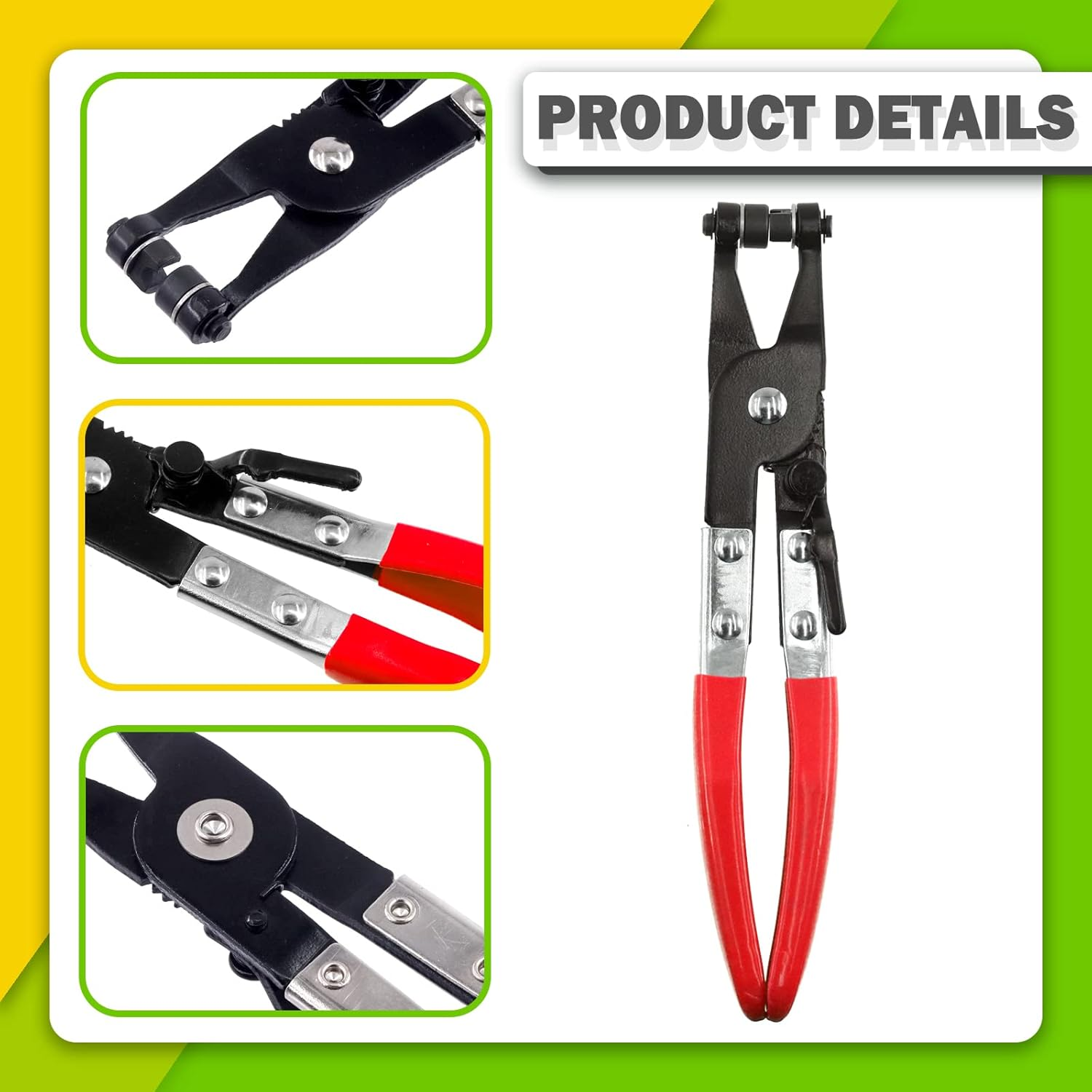 Keadic 3Pcs Universal Auto CV Joint Boot Clamp Pliers Tool Set Includes Joint Banding with Cutter, CV Joint Boot Clamps Pliers and Hose Clamp Pliers Car Repair Tool for Cooling System image number 3