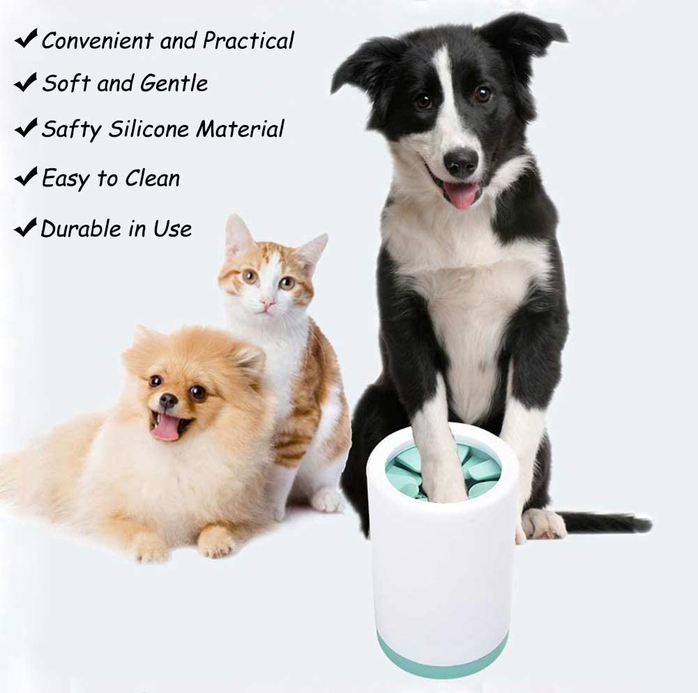 Kwispel Portable Paw Washer Cup for Small/Medium Dogs and Cats - Muddy Foot Cleaner, Green image number 5