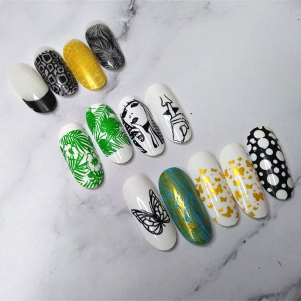 2Pcs Butterfly Rose Steel Nail Stamping Plates Flower Leaf Image Geometric Polish Stencil Accessories Tool 14.5&times;9.5Cm Big Size Nail Art Template - Mezerdoo D-16 And D-19 image number 1