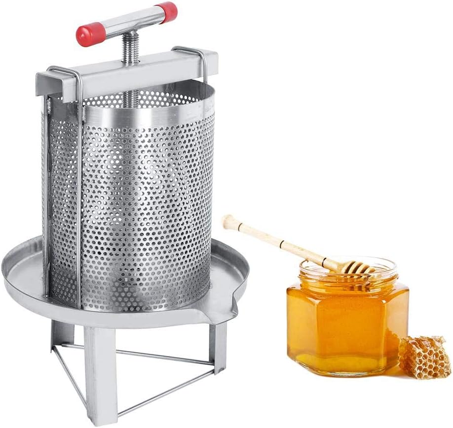 Beekeeping Tools Manual Mesh Honey Wax Press,Stainless Steel Household Manual Honey Presser Wax Press Beekeeping Tool with Filter Making Equipment for Self in Home image number 3