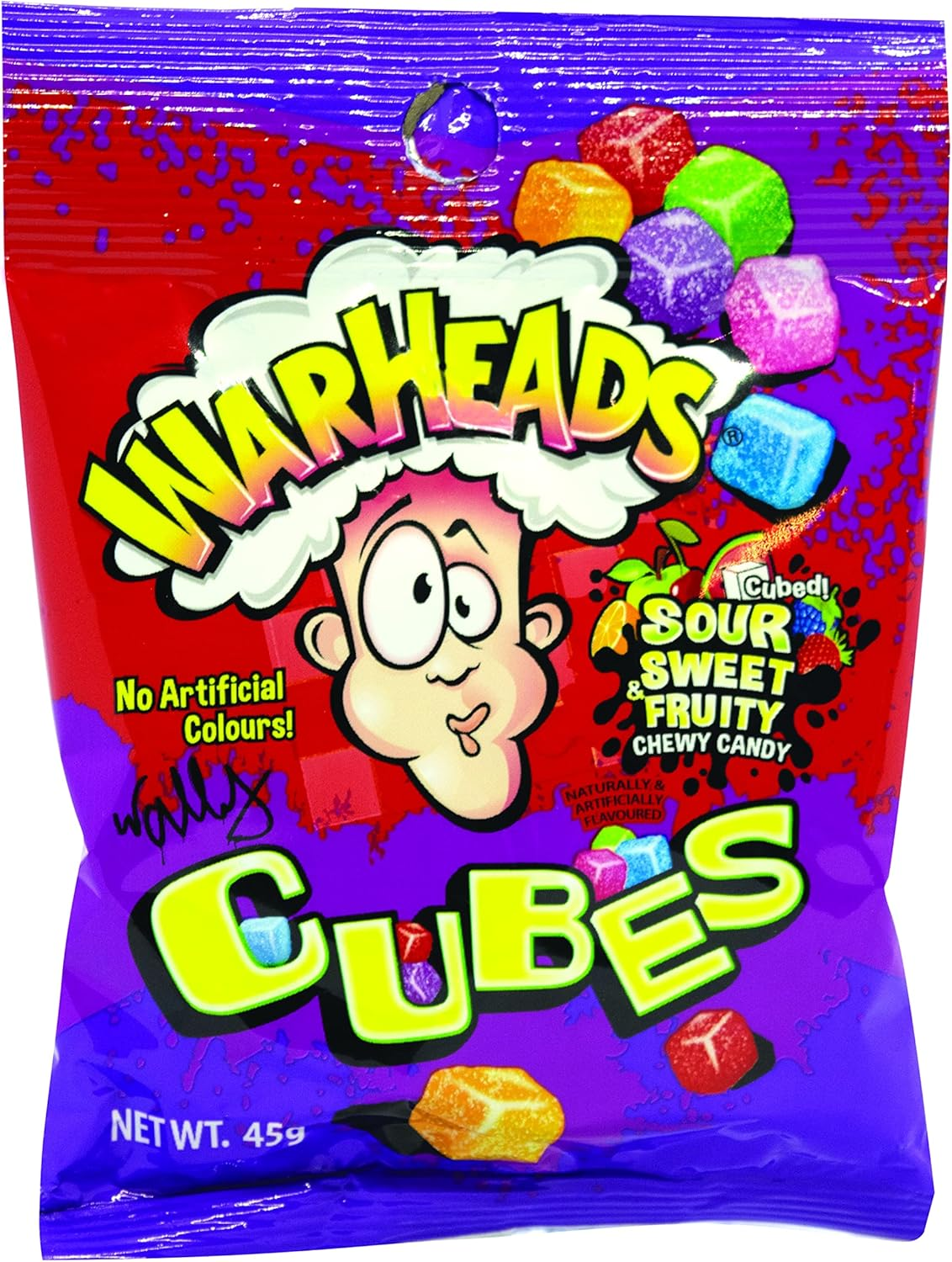 Warheads Sour Chewy Cubes 45 G (Pack of 12)