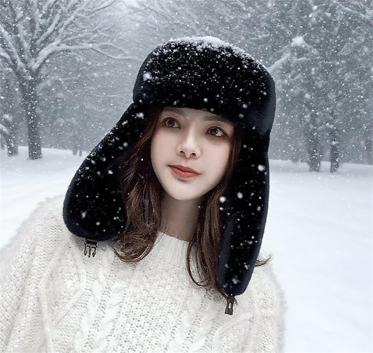 Adult Winter Cozy Plush Ushanka Russian Hat - Windproof Warm Earflap Trapper Hat for Men & Women Grey