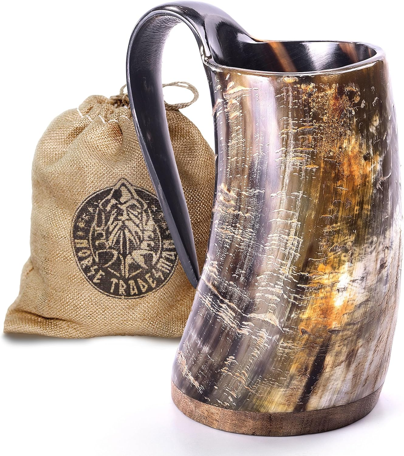 Norse Tradesman Genuine Viking Drinking Horn Mug&hellip; (500 MLS, Original, Low Polish) image number 3