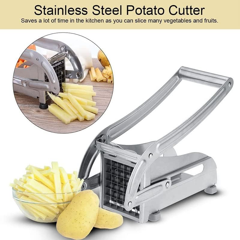 AIMALL Chip Potato Chipper Maker French Fries Dicer Slicer Chopper Cutter + 2 Blades