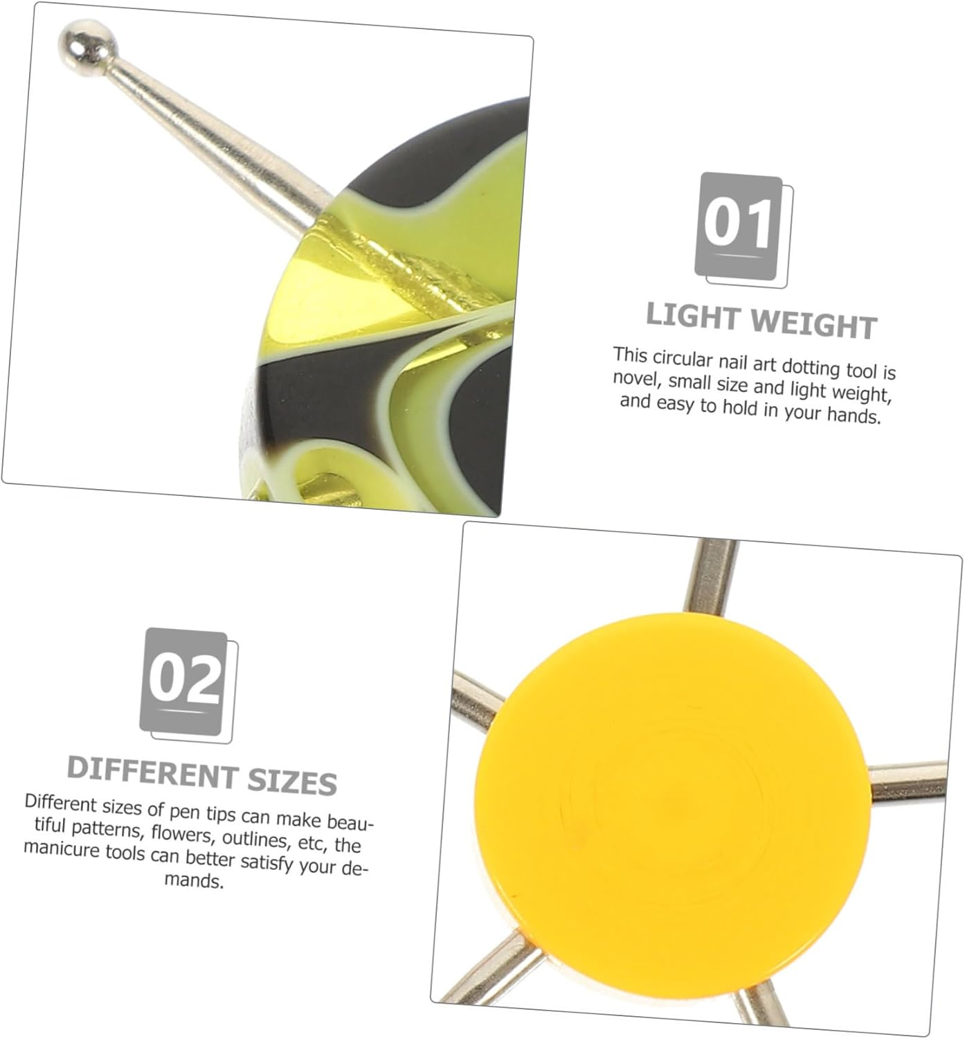 BESTYASH 4Pcs Dotted Needle Clay Tools for Nail Art for Manicure Drill Nail Tools Accessories image number 5