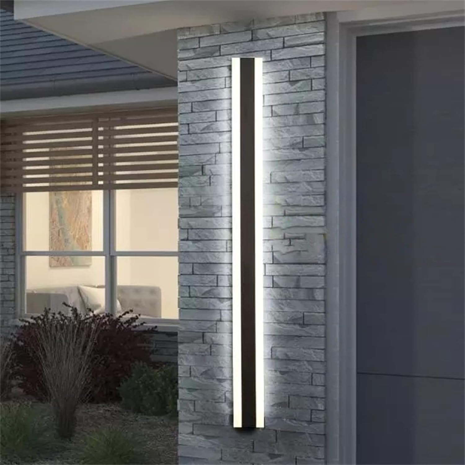 Modern LED Long Wall Sconce Outdoor Indoor Wall Lamp outside Acrylic Balcony Garden Exterior Wall Light Oval IP67 Light Living Room Bathroom Front Door Porch Patio Garage (100Cm,Warm Light)