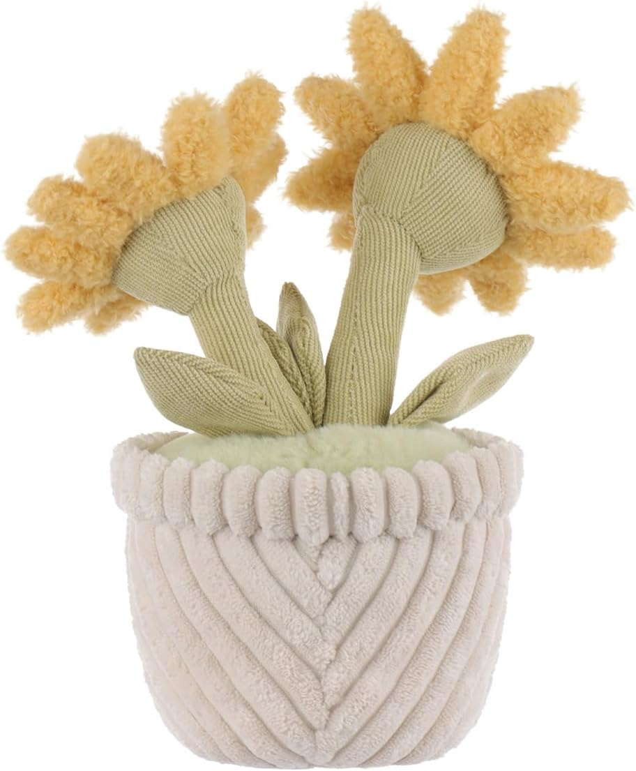 Apricot Lamb Potted Sunflower Stuffed Animals for Kids, Soft Cute Plush Toys for Baby Girl and Boy, 9.1 Inches image number 3