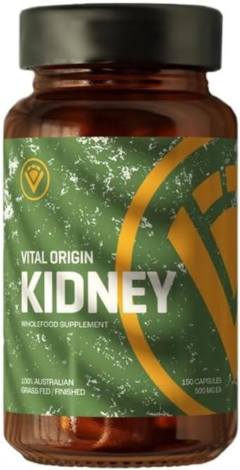 Beef Kidney Capsules | Regenerative Grass-Fed & Finished | Natural DAO, Selenium, Iron, B12 | Skin, Hair, Nails, Allergies | 120 Capsules