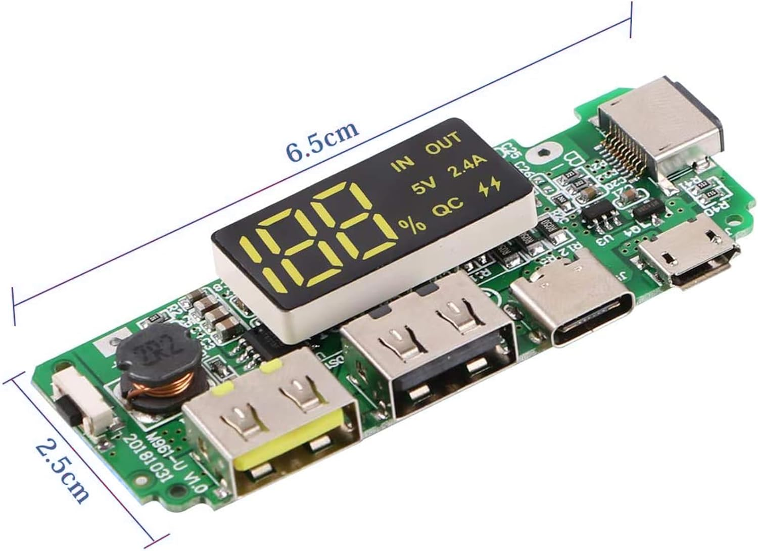 4Pcs 18650 Power Bank Board Dual USB 5V 2.4A Mobile Module 18650 Lithium Battery Charger Board with Overcharge Overdischarge Short Circuit Protection DIY USB Card image number 4