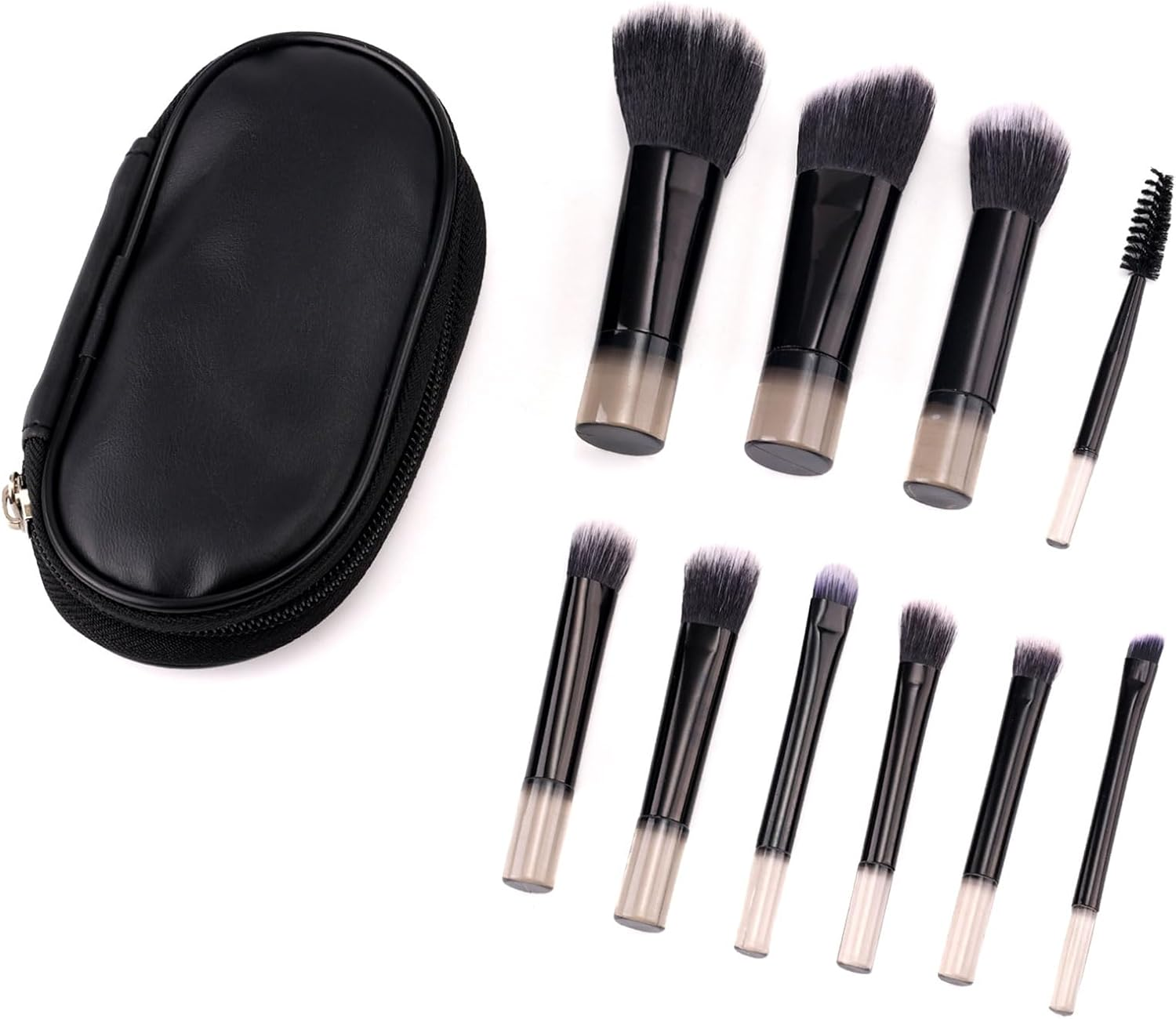 10Pcs Mini Travel Makeup Pedzle with Pedzle Pouches, Portable Collection Makeup Paper Set Professional Cosmetic Pedzle for Travel (Black) image number 4