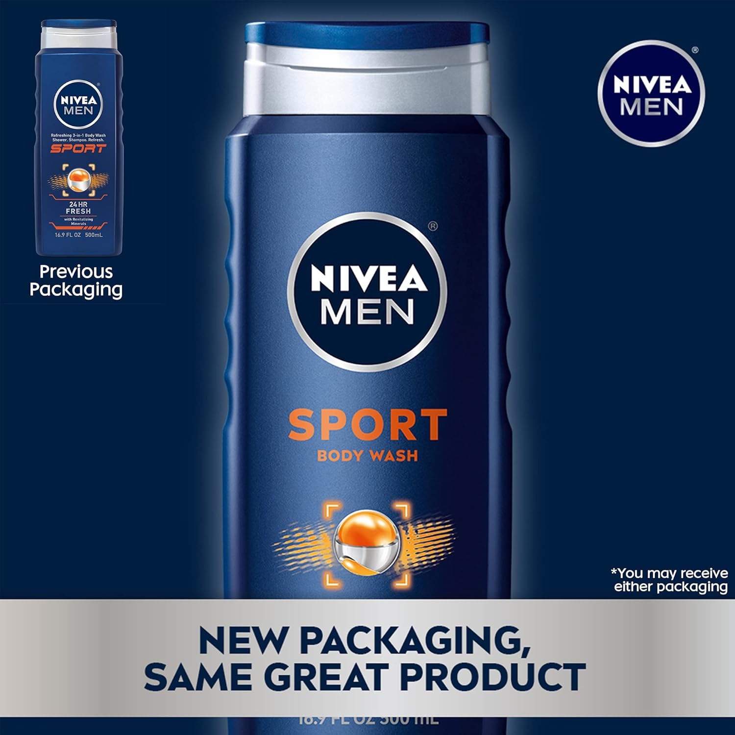 Nivea, Men, Refreshing 3-In-1 Body Wash, Shampoo, Sport, 16.9 Fl Oz (500 Ml) image number 6