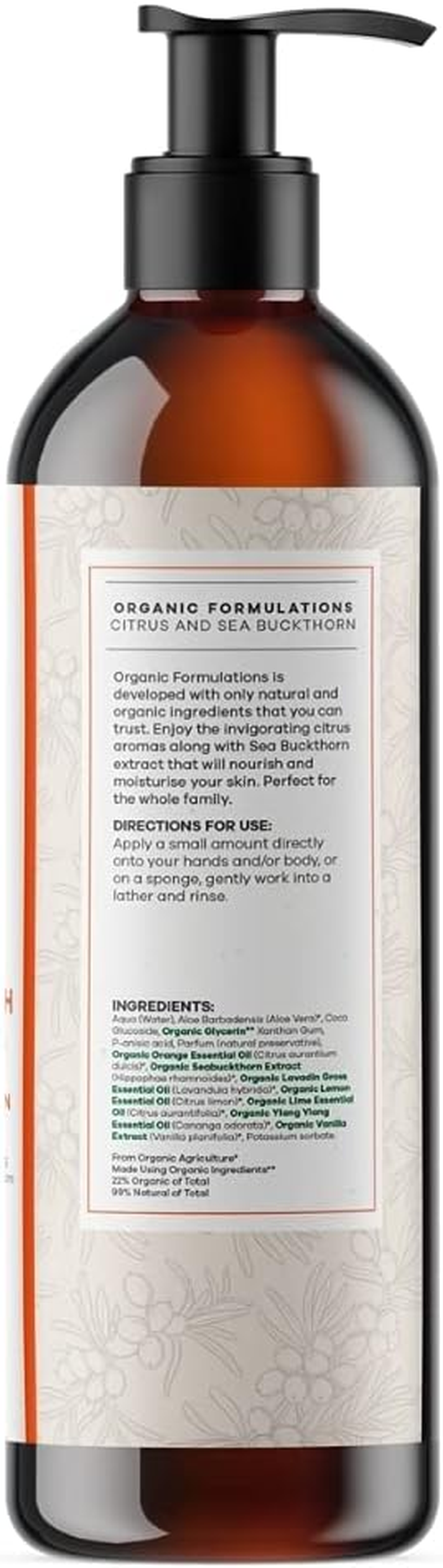 Organic Formulations Citrus & Sea Buckthorn Body Wash 500Ml image number 2