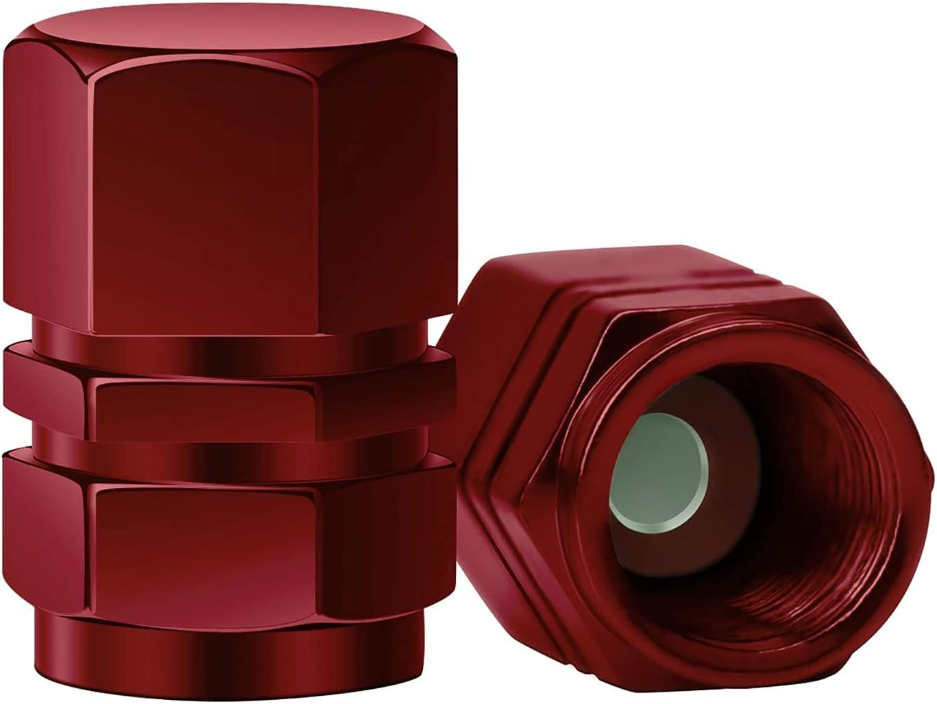 AIEX 8 Packs Aluminum Alloy Tire Valve Stem Caps with Gasket Universal Hexagon Valve Covers Replacement for Cars, SUV, Bike, Bicycle, Motorcycles, Airproof, Screw-On, Easy-Grip(Gun Grey)