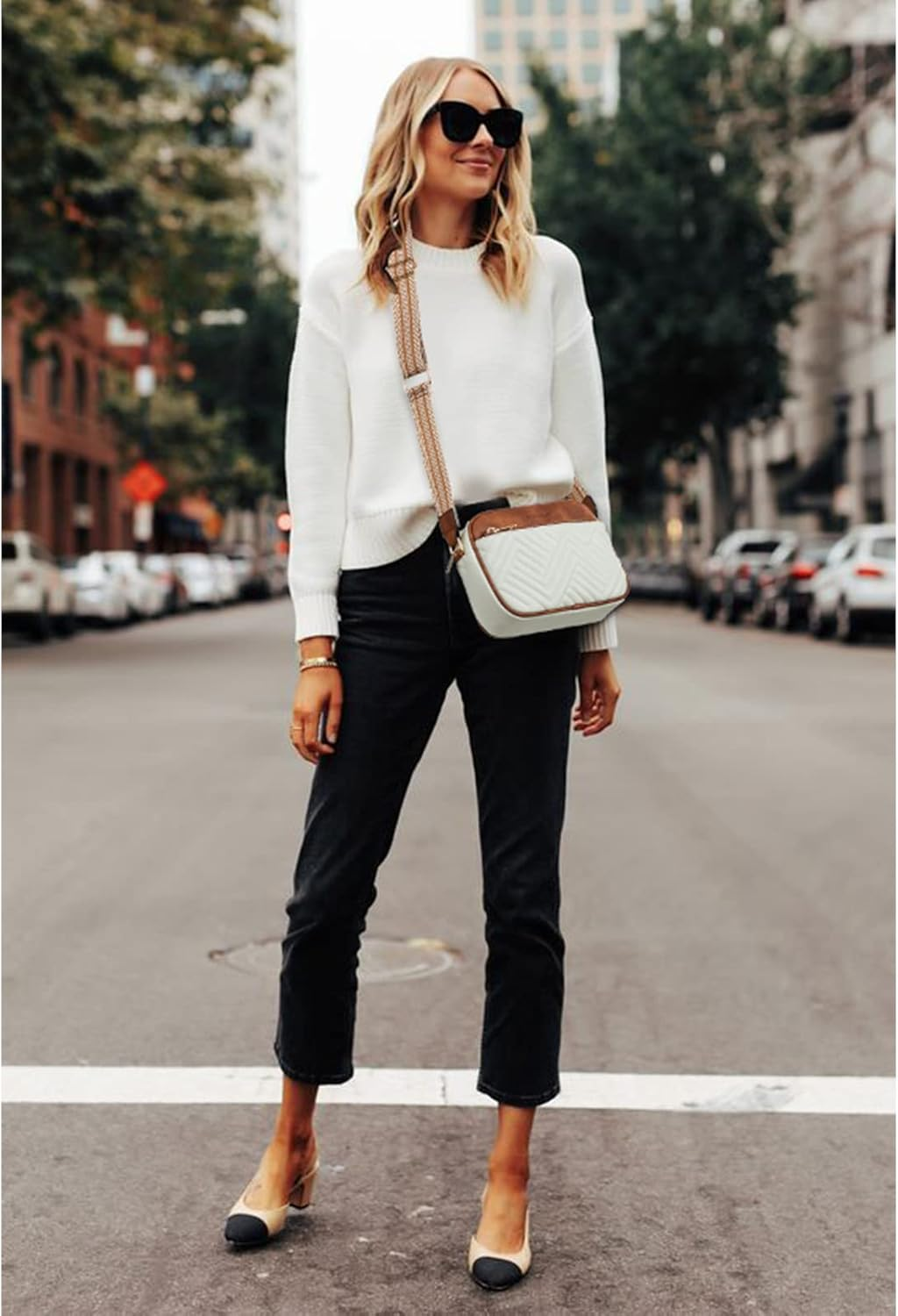 BOSTANTEN Quilted Crossbody Bags for Women Vegan Leather Purses Small Shoulder Handbags with Wide Strap - B0-Black image number 2