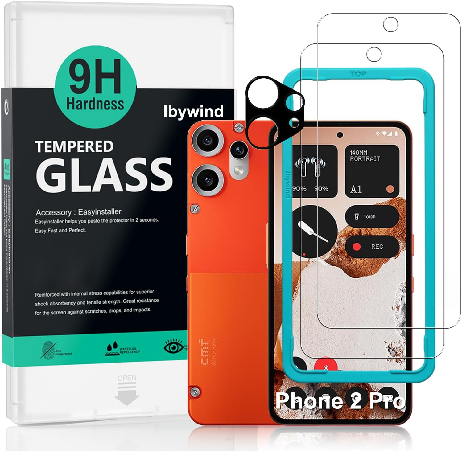 Ibywind for Nothing CMF Phone 2 Pro 5G 6.77" Screen Protector,2 Pcs Tempered Glass,With 1Pc Camera Lens Protection,Bubble Free image number 4