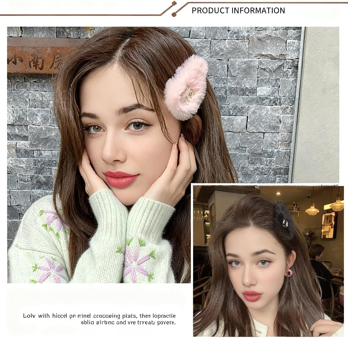 3Ps Women'S Small Hair Clips Plush for Styling Large Letters Duckbill Hair Clips Thick & Thin Hair Accessory image number 5