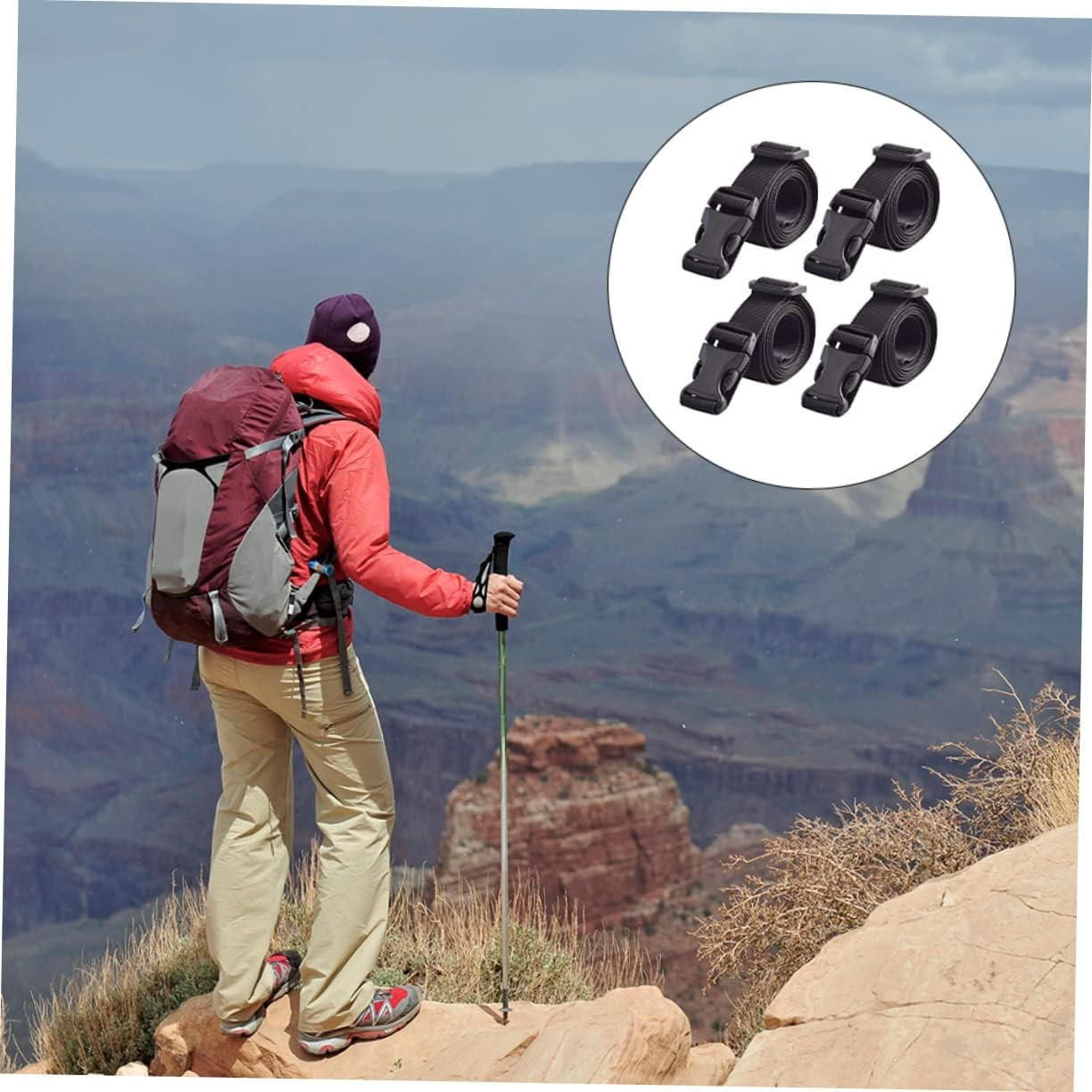 TOGEVAL 12Pcs Practical Outdoor Luggage Tie down Straps Luggage Straps for Suitcases Tie down Belt Lashing Fastening image number 1