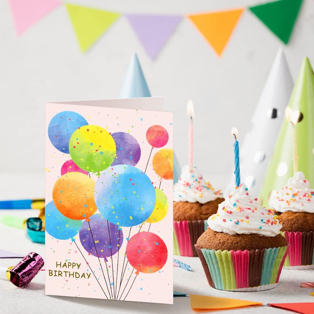 50 Pack Happy Birthday Cards with Envelopes, Watercolor Birthday Cards Assortment, Assorted Blank Birthday Cards Bulk with Envelopes & Stickers for Birthday Party image number 2