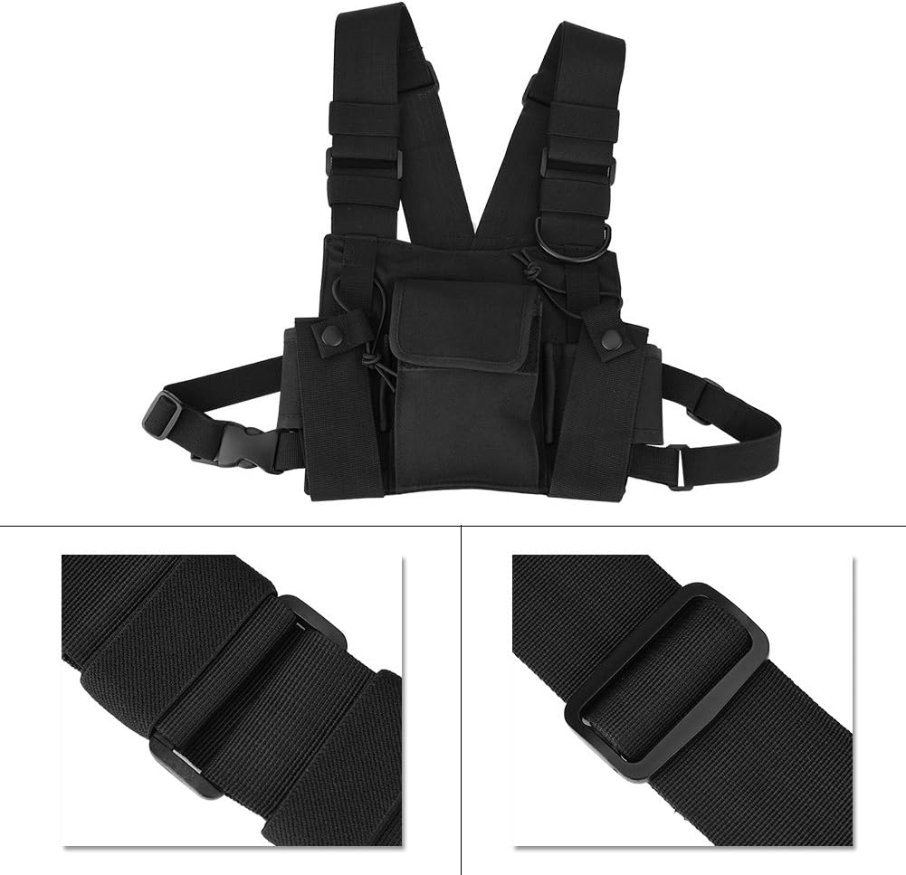 Walkie-Talkie Chest Pack, Walkie Talkie Bag Chest Pocket Universal Hands- Adjustable Bag Two Way Carry Radios Holder for Police, Building Works and Other Hazardous Places image number 2