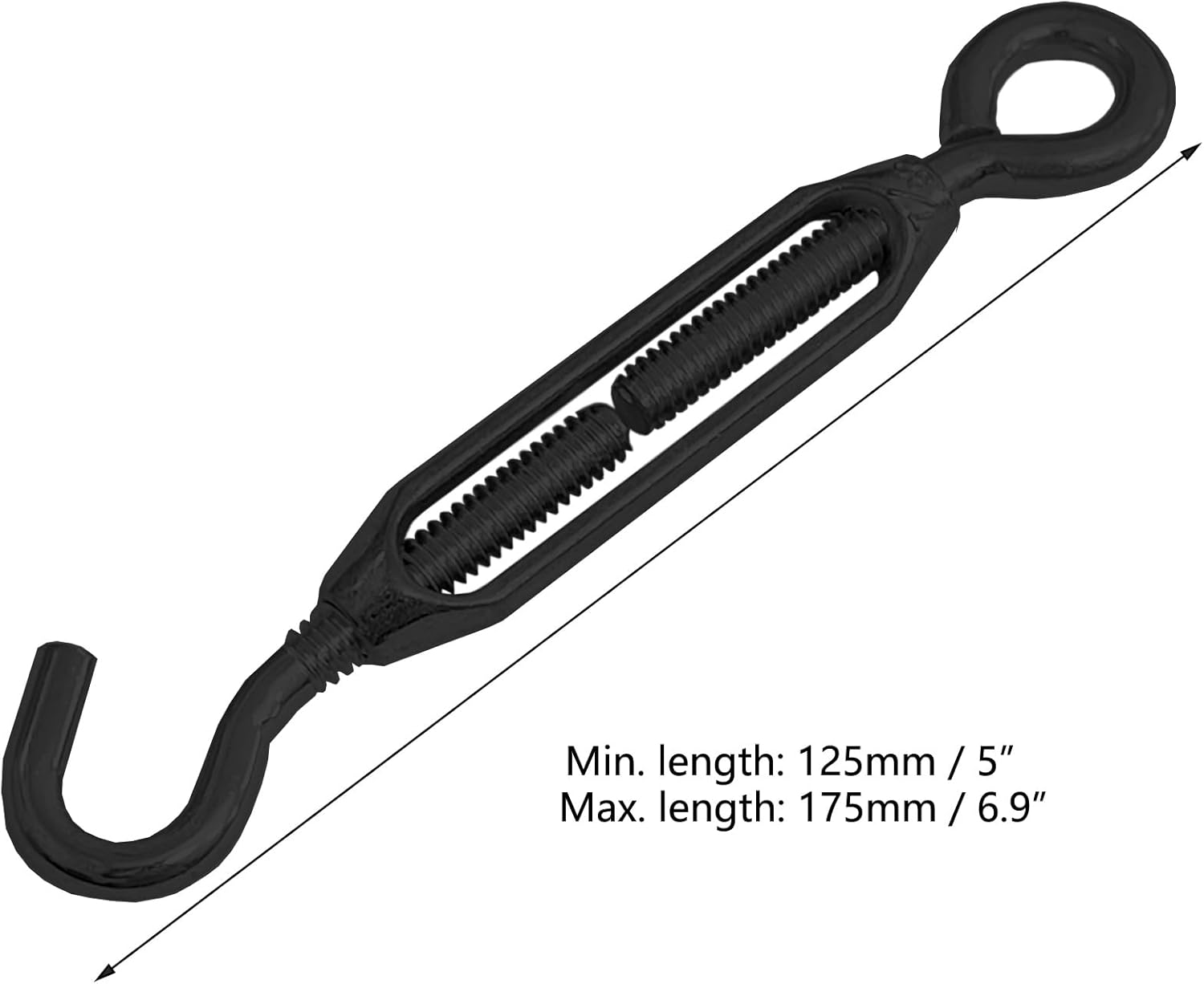 Supporting Alloy Steel Anti-Sag Gate Cable Kits for for Outdoor Wooden Fence Gate Door Support, Diameter 5Mm, Length 2.5M(8.2 Feet) (4, Black) - 4, Black image number 4