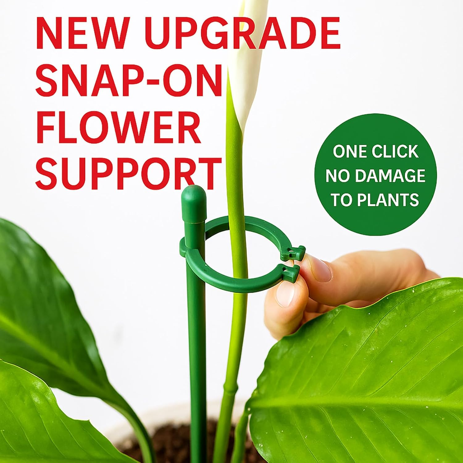 SYGELER Plant Stake Support,20 Pcs Plant Sticks,Adjustable Garden Stakes,Garden Green Bendable Single Stem Plant Support Stakes for Indoor and Outdoor Plants,Potted Plants,Flowers,Orchid image number 6